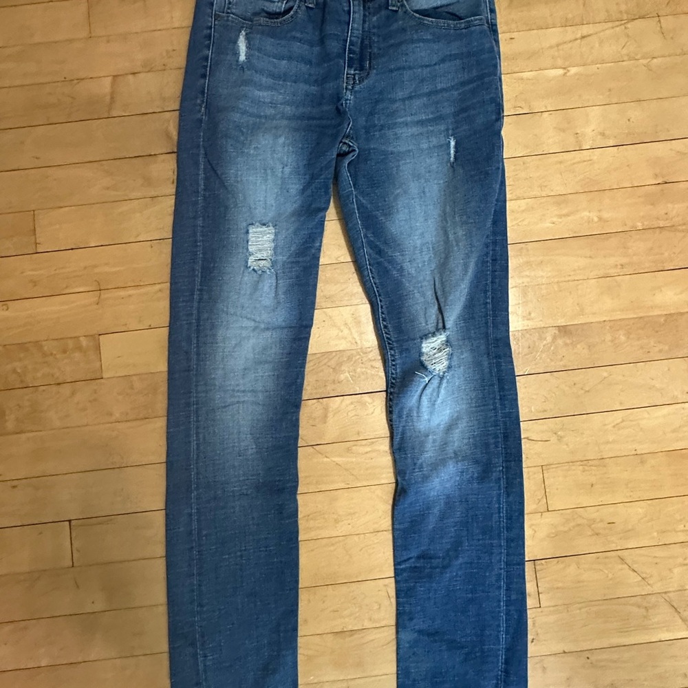 RSQ Blue Skinny Jeans Distressed Modern Fit